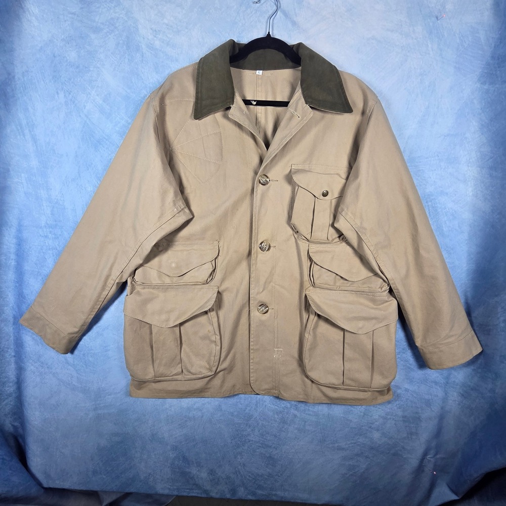 Filson 562 Hunting Jacket Mens Large Tan Cotton Canvas Field Coat Made in USA
